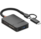 8 in 1 Kart Okuyucu Type-C - Lightning Çift Girişli Cihaz – Çoklu Kart Desteği, Hızlı Veri Aktarımı, Kompakt Tasarım, Universal Uyum - 3