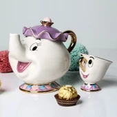 Güzel ve Çirkin Çaydanlık Seti - 25cm Tatlı Tabağı - 4