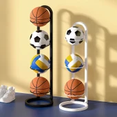İç Mekan Çocuklar için Basketbol Futbol Voleybol Depolama Rafı - Beyaz 5 Katlı - 5