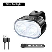 USB Şarjlı Bisiklet Ön LED Işığı - Sadece Beyaz - 1