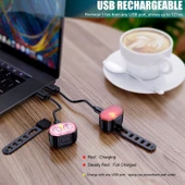 USB Şarjlı Bisiklet Ön LED Işığı - Sadece Beyaz - 6