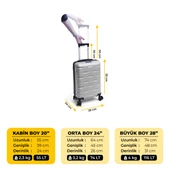 Biggdesign Moods Up TSA Kilitli 20" ABS Gövdeli Valiz  | Kabin Boy-Gümüş - 4
