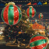 27 İnç Noel Temalı Reseda Alüminyum Folyo Asma Top Parti Süsleme Balon 10 Adet - 7