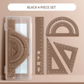 4 in 1 Alüminyum Alaşımlı Cetvel Seti - Altın thumbnail 1