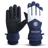Unisex Kış Snowboard Kayak Eldiveni - Mavi - L - 1