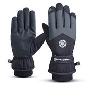 Unisex Kış Snowboard Kayak Eldiveni - Siyah - L - 1