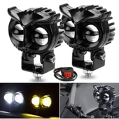 Motosiklet LED Far Sis Işığı - Baykuş Tasarımı - 2 Adet Beyaz Sarı - 1