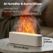 RGB Alev Aroma Difüzörü Nemlendirici - 160ml - Beyaz - 3
