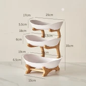 3 Katlı Meyve Tabağı - Beyaz - 1