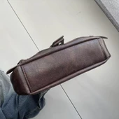 Retro Küçük Deri Omuz Çantası - Kahverengi - 29 cm - 4
