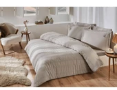 Özdilek Pamuk Saten Nakışlı Çift Kişilik Nevresim Takımı-Clivia Bej - 4