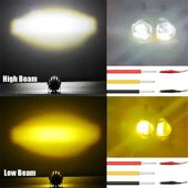 Motosiklet LED Far Sis Işığı - Baykuş Tasarımı - 2 Adet Beyaz Sarı - 3