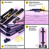 Biggdesign Moods Up TSA Kilitli 28" ABS Gövdeli Valiz  | Büyük Boy-Pembe - 7