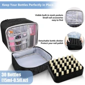 Çift Katmanlı Oje Organizer Çantası - Siyah El Çantası - 5