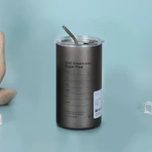 Paslanmaz Çelik Vakumlu Soğuk Kahve Kupası - Siyah - 600ml - 1