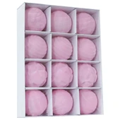 Beyaz Flocklu Noel Topu Süs - 6cm - 12 Adet - 8