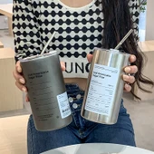 Paslanmaz Çelik Vakumlu Soğuk Kahve Kupası - Siyah - 600ml - 4