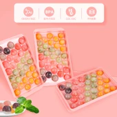 33 Parça Yuvarlak Buz Topları Kolay Çıkarma Buz Kalıbı - Pembe - 3