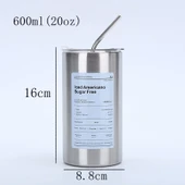 Paslanmaz Çelik Vakumlu Soğuk Kahve Kupası - Siyah - 600ml - 3