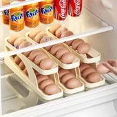 Otomatik Yuvarlanan İki Katmanlı Yumurta Dispenseri - Sarı - 15 Yumurta - 6