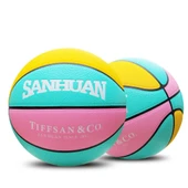 Çocuklar için 5 Numara PU Basketbol - Pembe Sarı Mavi - 1