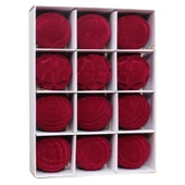 Beyaz Flocklu Noel Topu Süs - 6cm - 12 Adet - 9