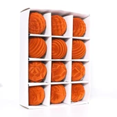 Haki Flocklu Noel Topu Süs - 6cm - 12 Adet - 6