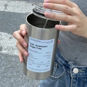 Paslanmaz Çelik Vakumlu Soğuk Kahve Kupası - Siyah - 600ml - 2