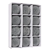 Gri Flocklu Noel Topu Süs - 6cm - 12 Adet - 1