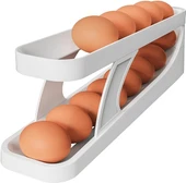 Otomatik Yuvarlanan İki Katmanlı Yumurta Dispenseri - Beyaz - 15 Yumurta - 1