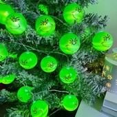 Cadılar Bayramı ve Noel Yeşil Top Işıklar - 1.5m 10 Top USB - 6