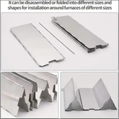 Alüminyum Alaşımlı Ocak Rüzgar Kalkanı - 10 Panel - Katlanabilir - Hafif - Kamp Piknik - 6