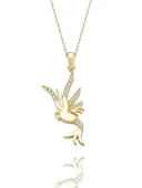 Simurg Kuşu Özel Tasarım Çok Şık 14 Ayar Altın Kolye thumbnail 1