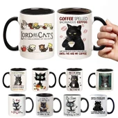 Kedi Desenli Seramik Kahve Fincanı - Stil 8 - 11oz - 3