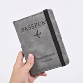PU Deri Seyahat Pasaport Cüzdanı - Mavi - 2