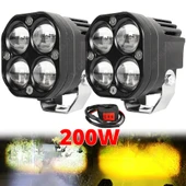 3 İnç Çift Renkli LED Spot Farlar - 200W Su Geçirmez - 1 Adet Beyaz Sarı - 2