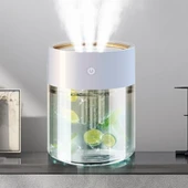 2L USB Hava Nemlendirici - 3 Nozullu - LED Işıklı - Ultrasonik Aroma Difüzör - 2