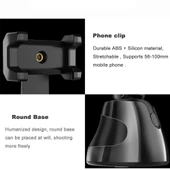 Akıllı Yüz Takipli 360 Derece Dönüşlü Telefon Gimbal Selfie Çubuğu - Siyah - 6