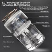 2L USB Hava Nemlendirici - 3 Nozullu - LED Işıklı - Ultrasonik Aroma Difüzör - 7