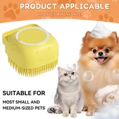 Köpek Banyo Fırçası - Mavi - Masaj ve Şampuan Dağıtıcı - 6