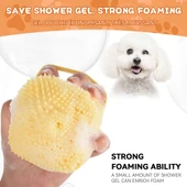 Köpek Banyo Fırçası - Mavi - Masaj ve Şampuan Dağıtıcı - 5