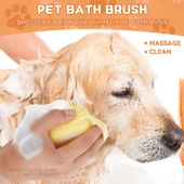 Köpek Banyo Fırçası - Mavi - Masaj ve Şampuan Dağıtıcı - 4