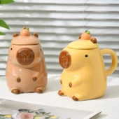 3D Kapibara Seramik Kahve Fincanı - Kahverengi - 301-400ml - 8