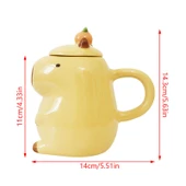 3D Kapibara Seramik Kahve Fincanı - Sarı - 301-400ml - 1