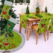 Yeşil Kabarık Noel Süs Seti - 35x20cm - 3