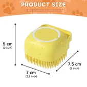 Köpek Banyo Fırçası - Sarı - Masaj ve Şampuan Dağıtıcı - 3