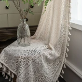 Bej Dantel Perde - 150x45cm - Punched - DAKONG - 2