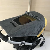 Evrensel Bebek Arabası Güneşlik UV Koruma Çadır Kapağı - Siyah - 7
