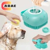 Köpek Banyo Fırçası - Sarı - Masaj ve Şampuan Dağıtıcı - 2