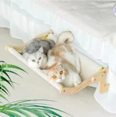 Kedi Penceresi Hamak Yatak - Büyük - Bej - Deliksiz Montaj - 2